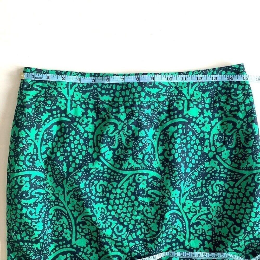 Ann Taylor Factory Green Patterned Mini Pencil Skirt Size 4 - Picture 9 of 11